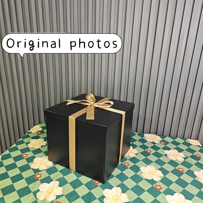 Large Gift Box 12x12x10 Inches,Black Gift Boxes for presents,Birthday Gift Box,Present box,for Packaging,Valentine's Day,Mother's Day,Christmas,Anniversaries.